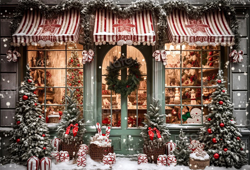 Christmas themed storefront