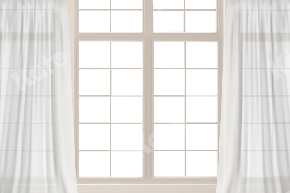 white curtain window backdrop