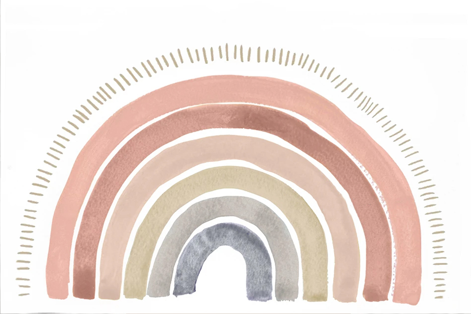 pastel watercolor rainbow